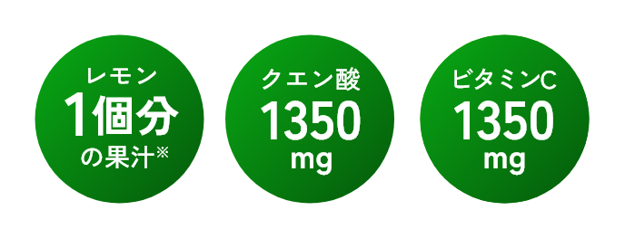 レモン1個分の果汁 クエン酸1350mg ビタミンC1350mg