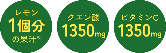 レモン1個分の果汁　クエン酸1350mg ビタミンC1350mg