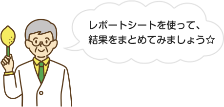 レポートシートを使って、結果をまとめてみましょう☆