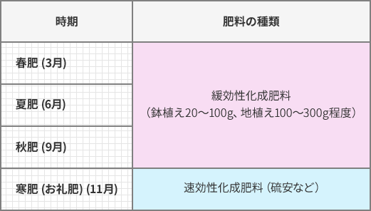 施肥の時期と種類