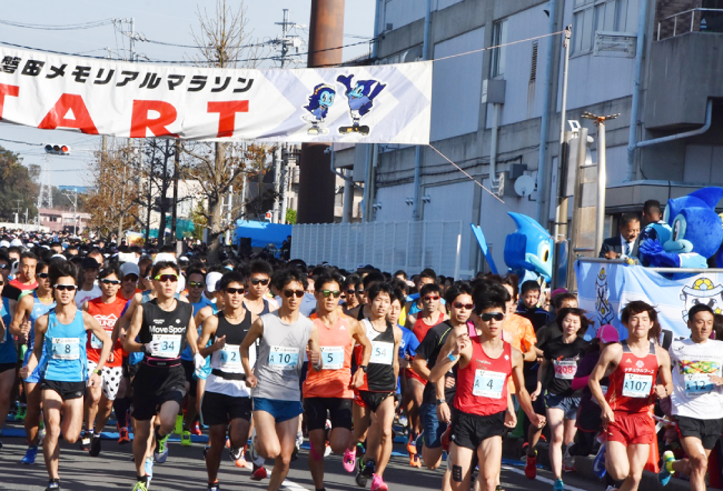 磐田市内を駆け巡るランナーのみなさん