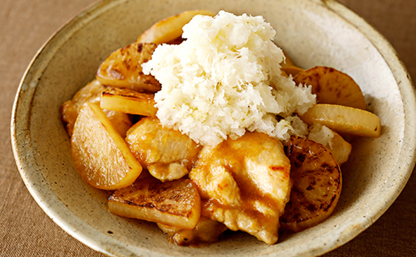 鶏胸肉と大根の煮物レモンおろし